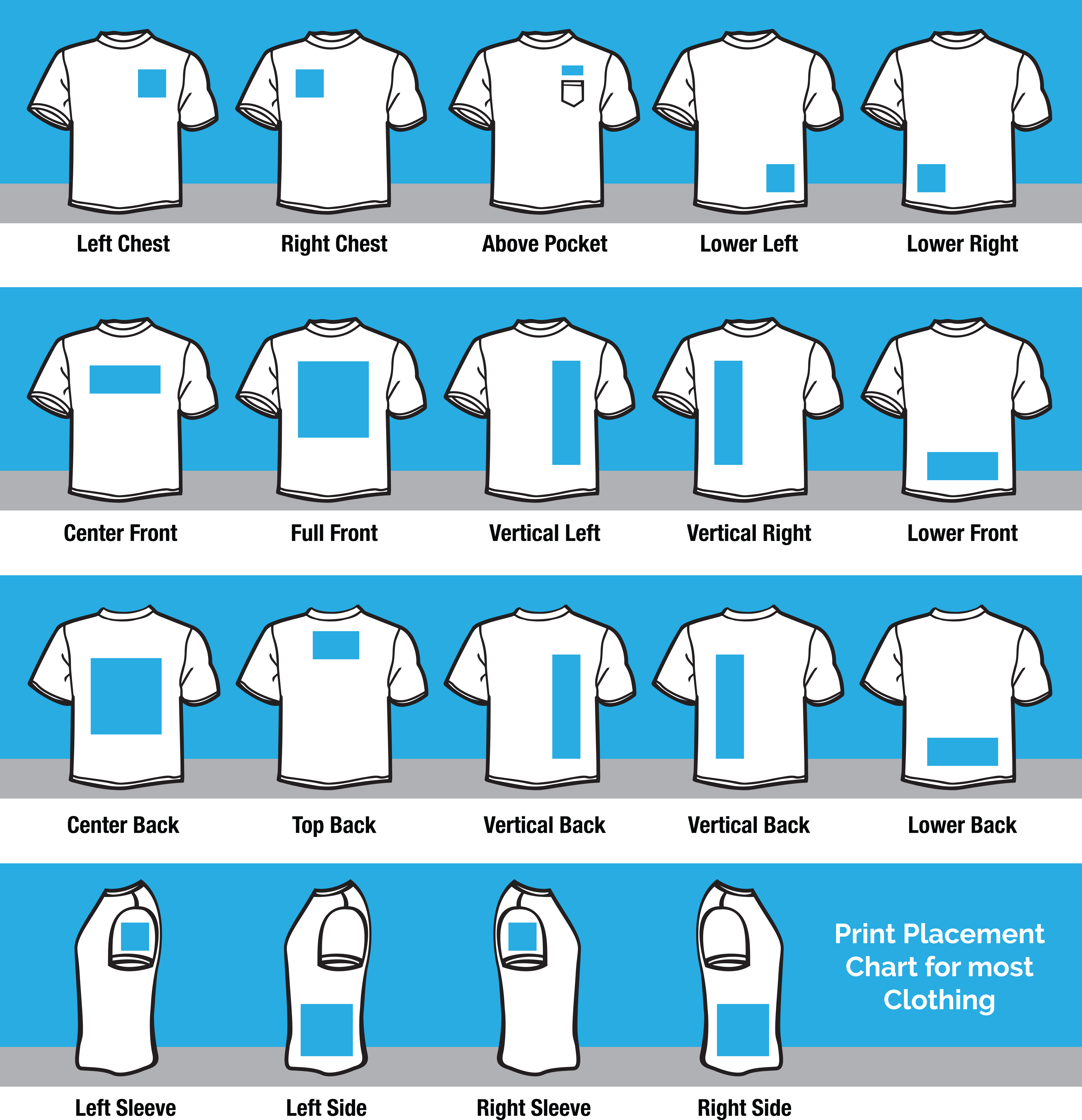 placement chart t shirt